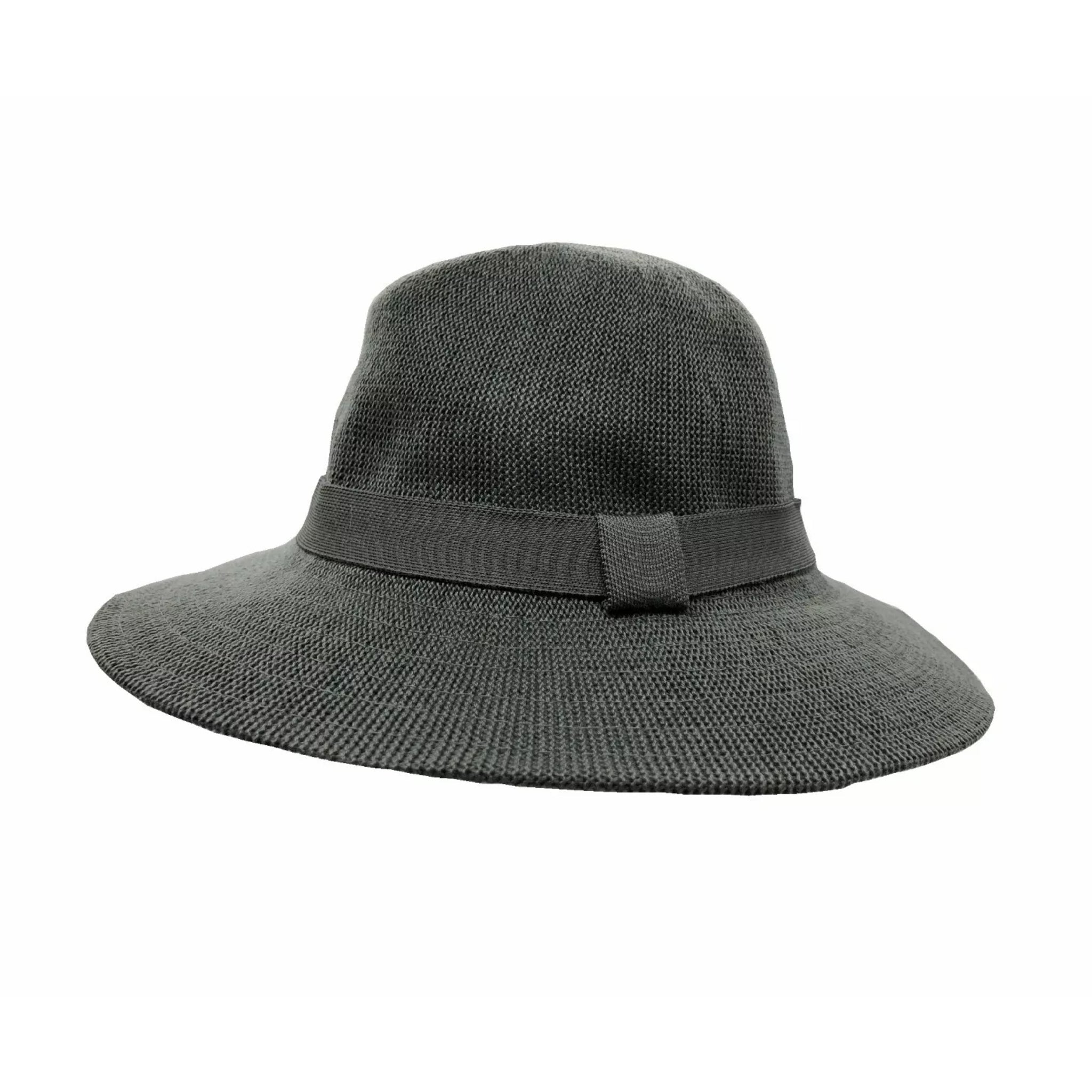 Foldable Jacaru Traveller hat in grey with wide brim and classic travel-friendly design